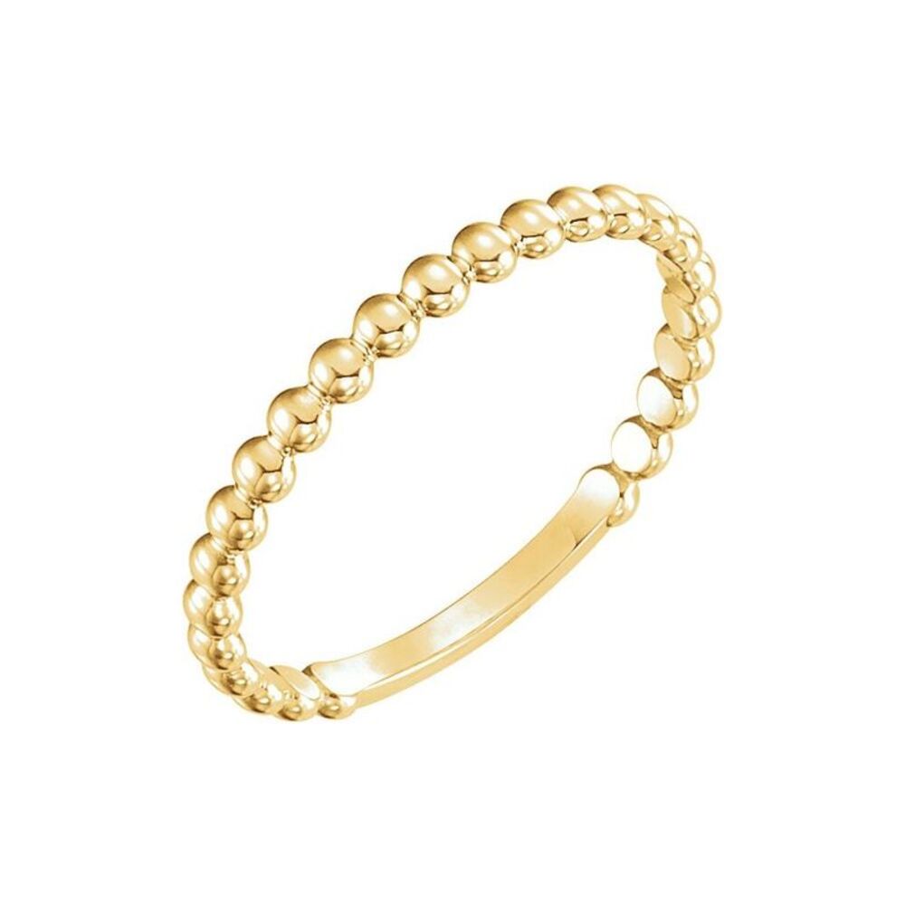 14k Yellow Gold Stackable Bead Ring For Anniversa… - image 1